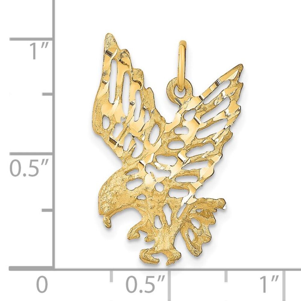 10k Yellow Gold Solid Diamond-Cut Eagle Charm - image 3